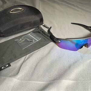 Oakley Black Frame with Purple and Blue Lenses Sunglasses